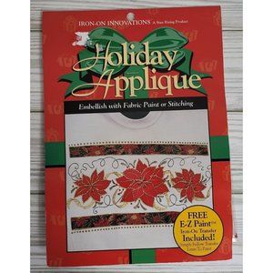 Stan Rising Iron-On Holiday Appliqué Poinsettias Design Kit Vintage 1996
